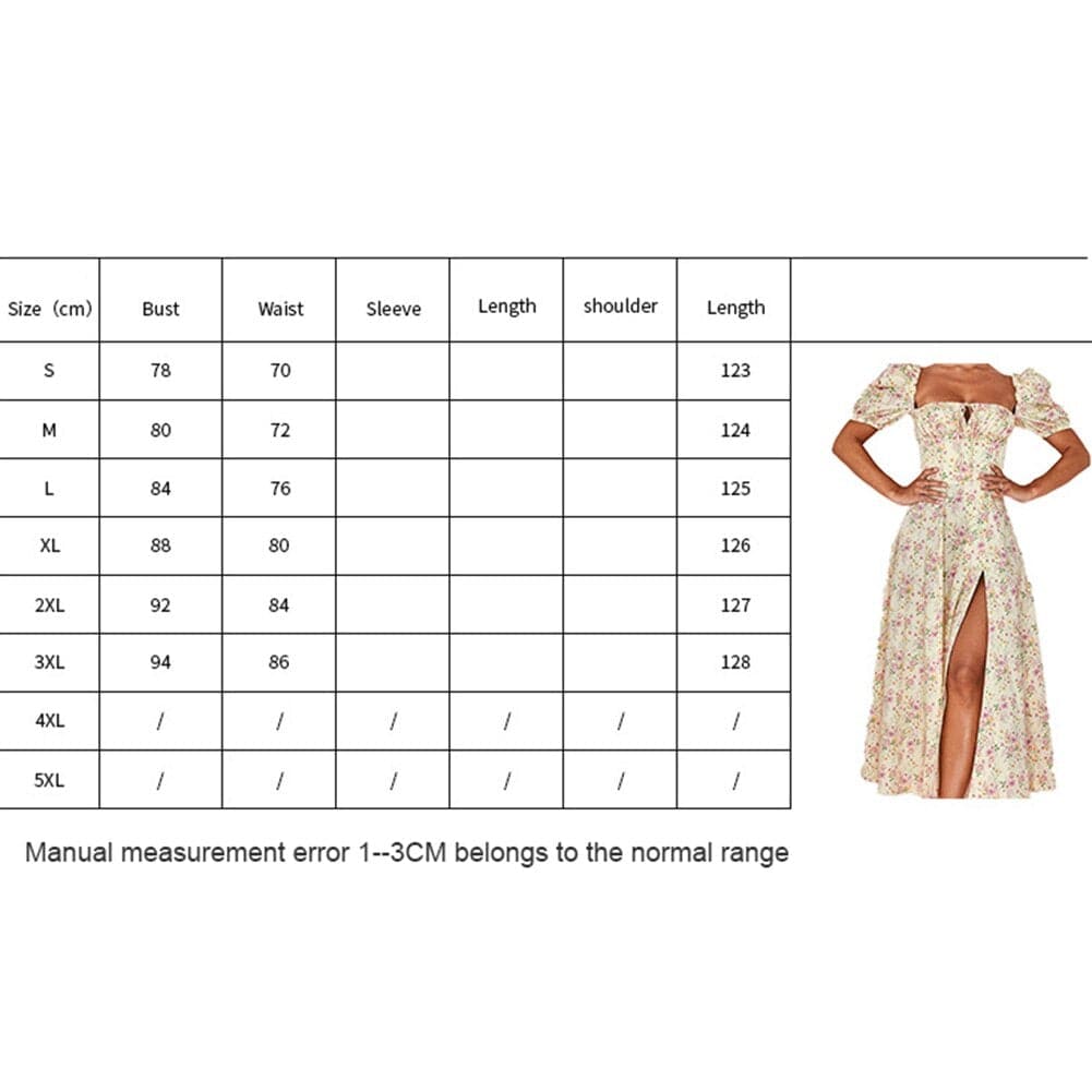2023 Women Printed Boho Dress Short Sleeve Split Summer Dress