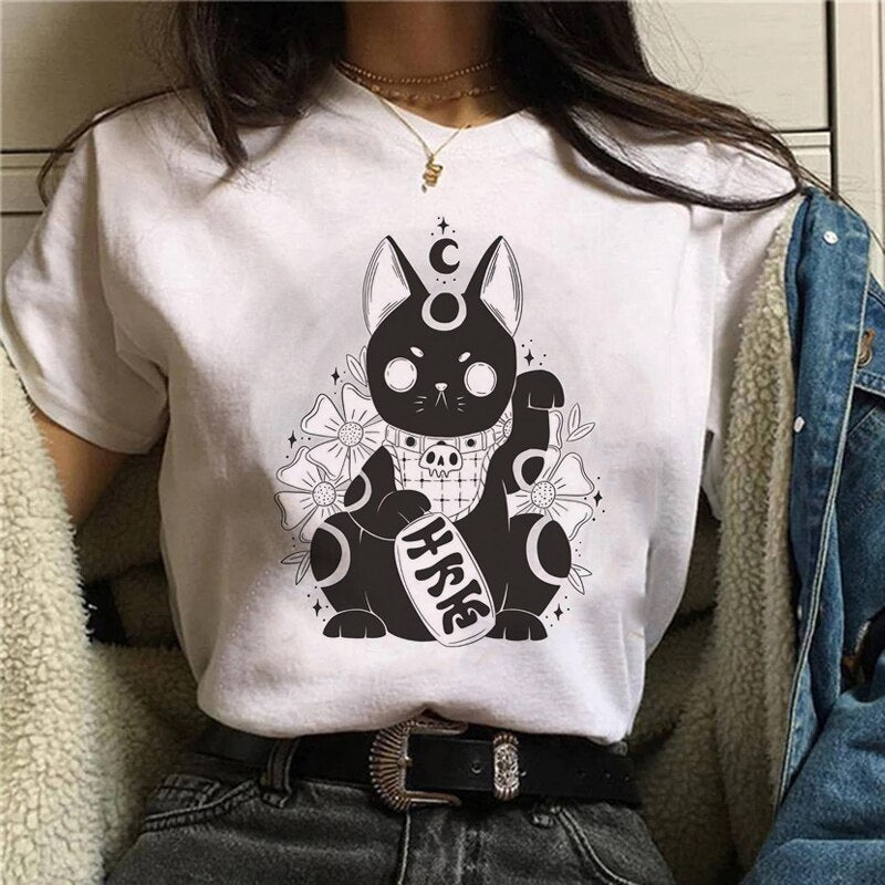 Harajuku Retro T-shirt Kawaii Cartoon Animal Print T-shirt