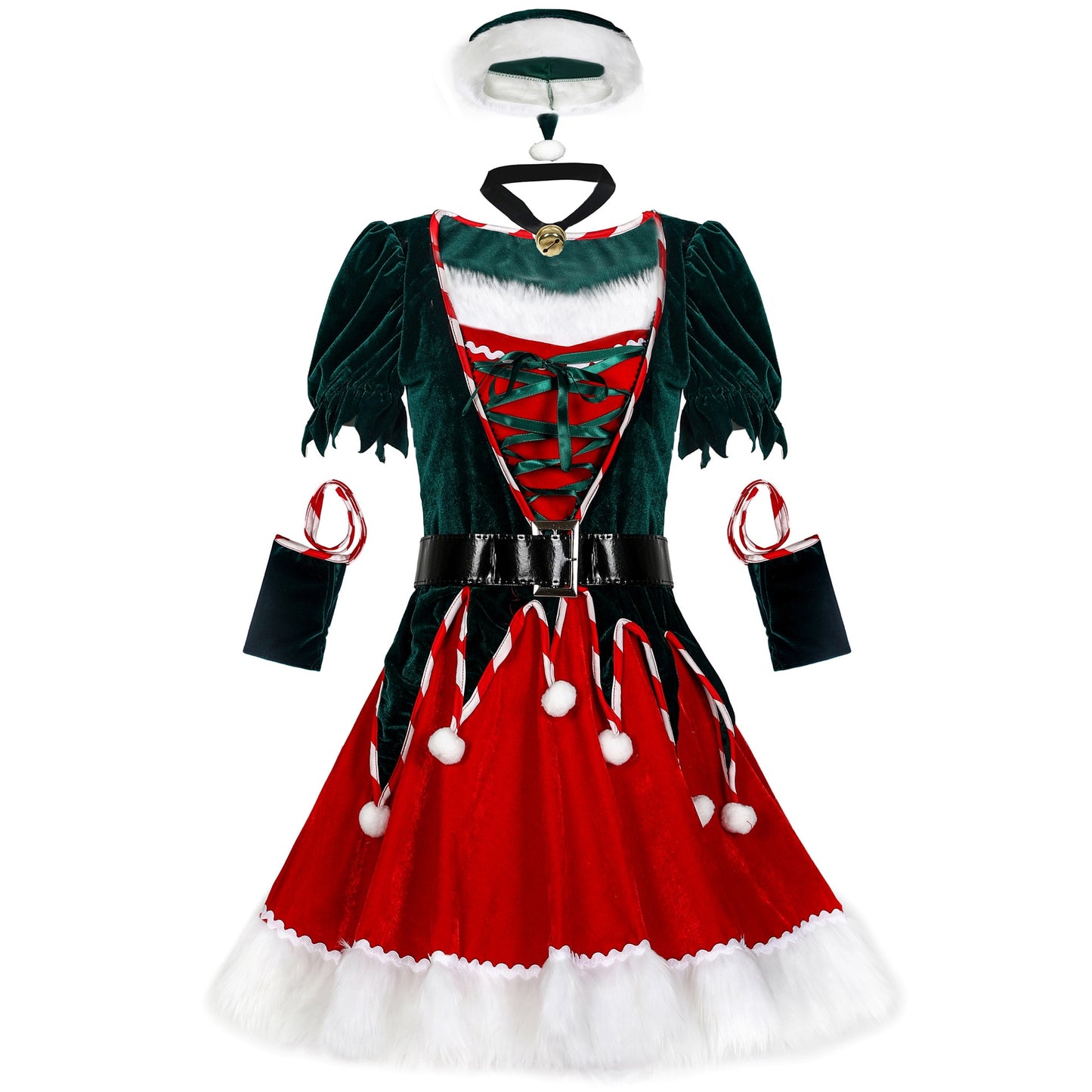 Christmas Clothing M-XXL Conjoined Christmas Dress Stage Acting Costume Santa Claus Cosplay Suit