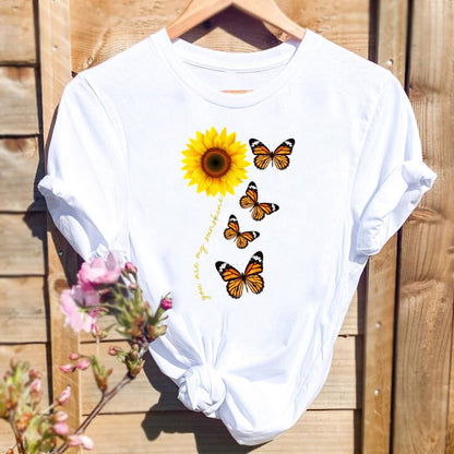 Women Watercolor Spring Butterfly Floral Flower Graphic