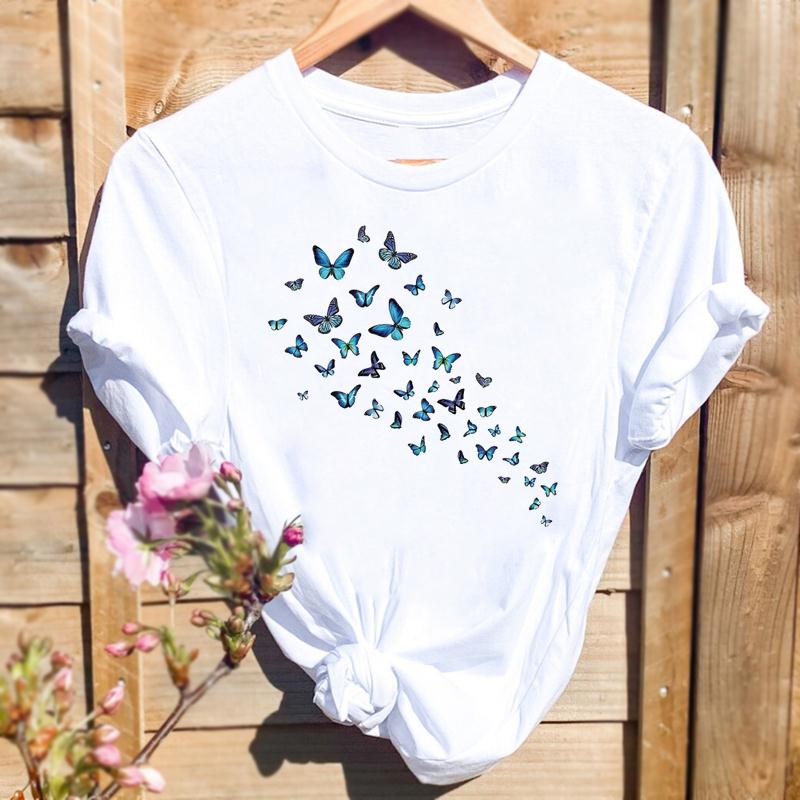 Women Watercolor Spring Butterfly Floral Flower Graphic